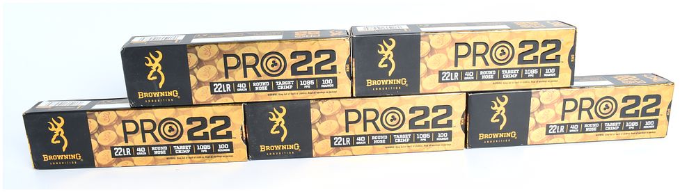 Lot 1501: A Lot of 500 Rounds of Browning PRO-22 .22 LR Subsonic Ammunition