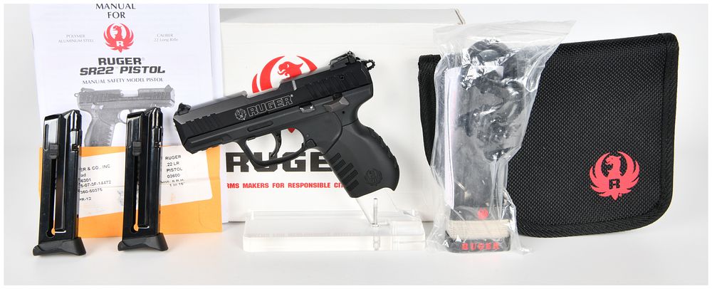 Lot 1503: Ruger SR22P Semi-Automatic Pistol in .22 LR, Serial Number 360-50375, Lot of Two Items
