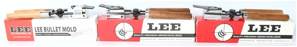 Lot 1577: Three Lee Precision Double Cavity Bullet Molds and Boxes