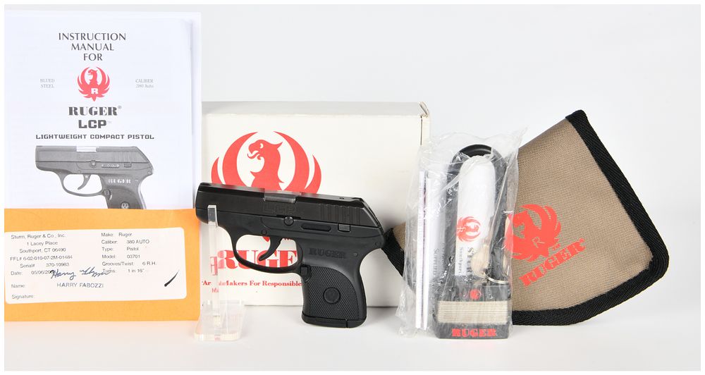 Lot 1593: Ruger LCP Semi-Automatic Pistol in .380 AUTO, Serial Number 370-10983