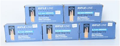 A Collection of Prvi Partizan PPU 6.5mm Grendel Rifle Ammunition. A collection of Prvi Partizan 