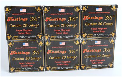 Hastings 3 1/2" Custom 20 Gauge Super Magnum Sabot Slugs Ammunition, Modern Production. A highly 