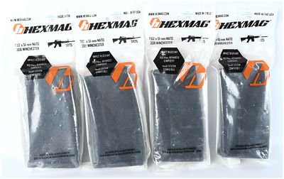 Hexmag SR25/AR-10 .308 Winchester 20-Round Magazines, Set of Four, Factory Sealed. A highly 