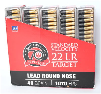 Ruger Firearms 70th Anniversary Commemorative .22 LR Ammunition Display Box 2019. A complete 