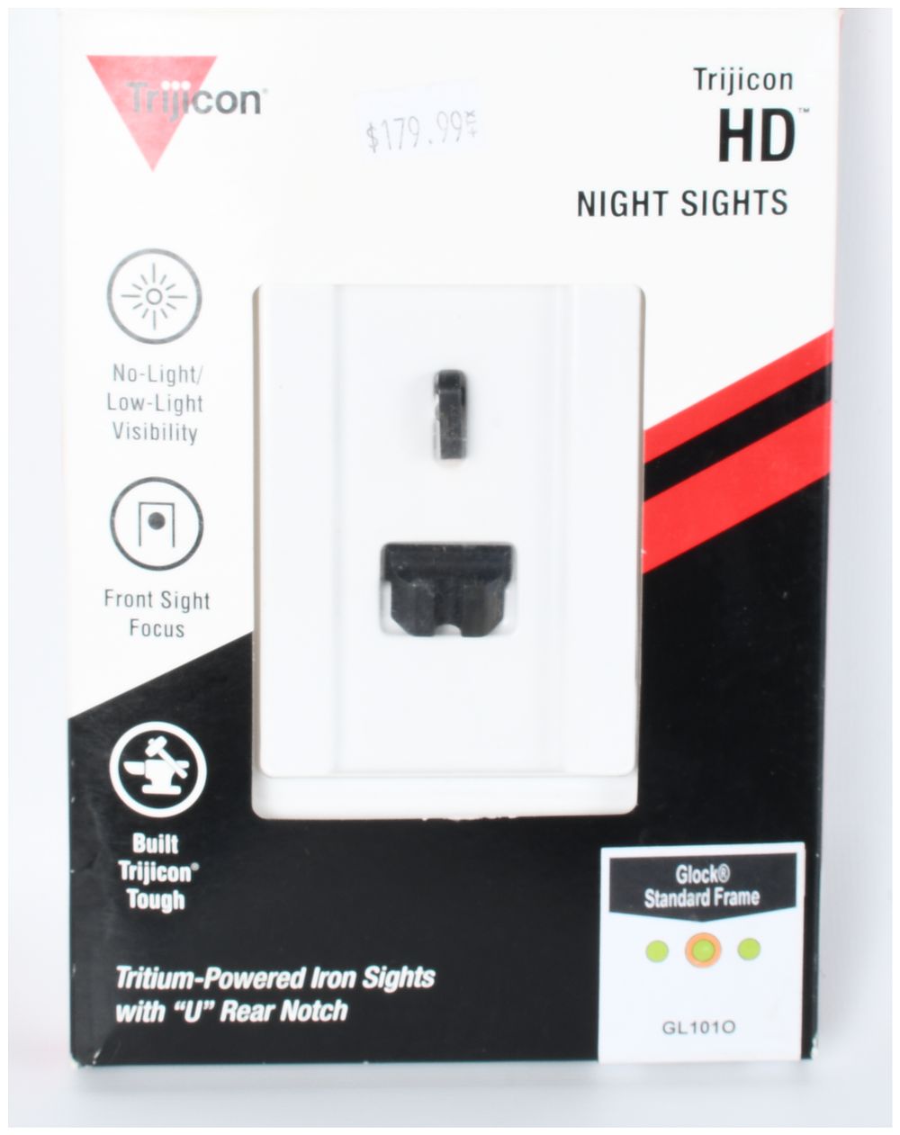 Lot 62: Trijicon HD Night Sight Set for Glock Standard Frame Pistols, Model GL101O