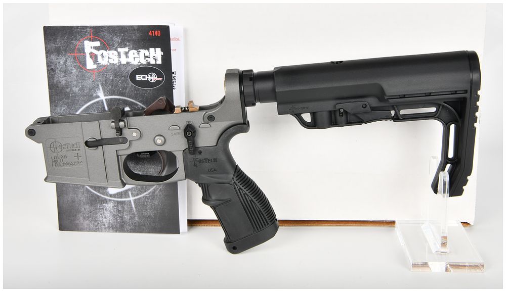 Lot 78: FosTech LITE 2.0 MULTI Complete Lower Receiver with Echo Sport Trigger, Tungsten Gray, Modern