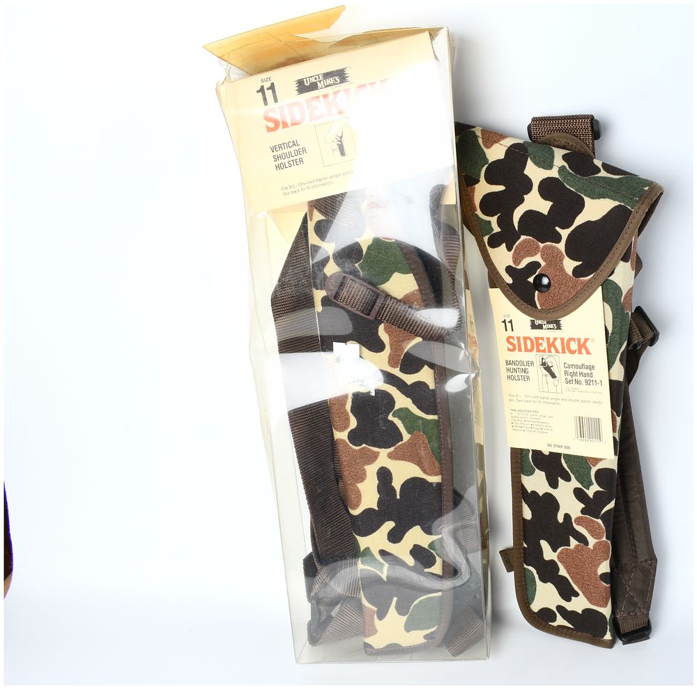 Lot 85: Uncle Mike's Sidekick Camouflage Holster Set of Two, Size 11, Circa 1985-1990