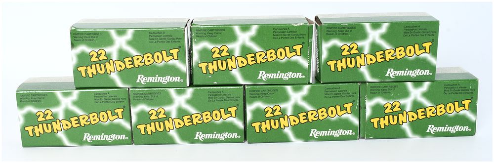 Lot 100: Remington 22 Thunderbolt High Velocity .22 Long Rifle Ammunition Lot of 350 Rounds Modern Production