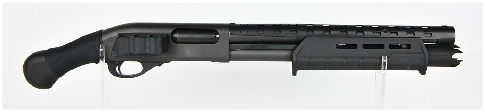 Lot 117: Remington 870 Tac-14 Highly Customized Tactical Pump-Action Firearm Assembly, Contemporary