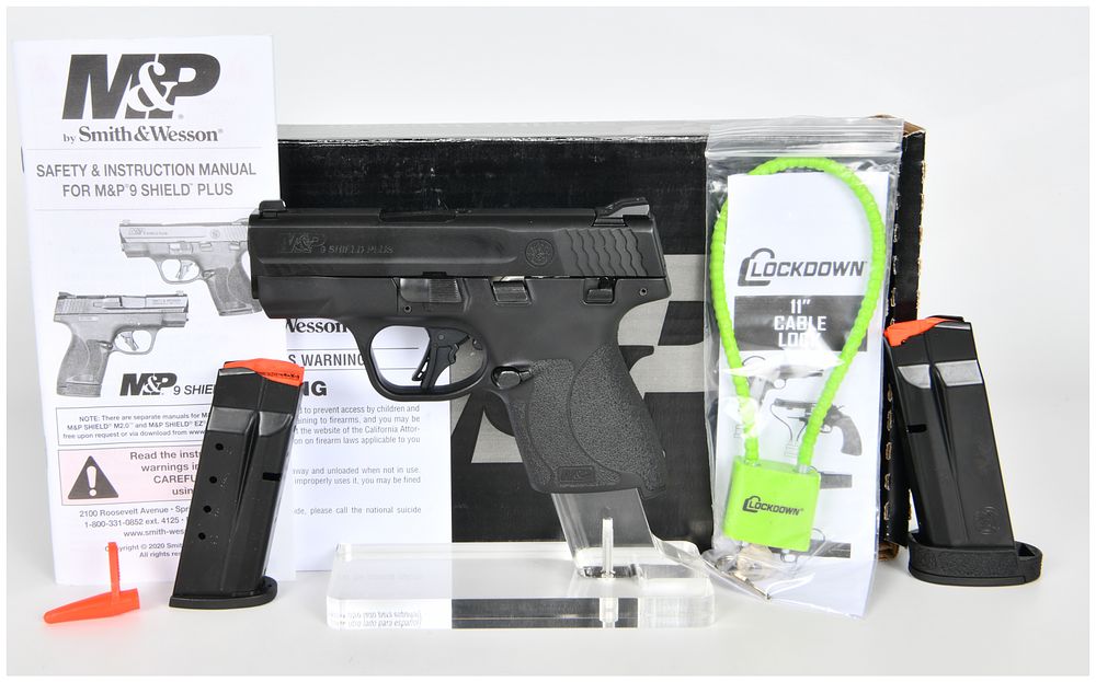 Lot 120: Smith & Wesson M&P9 Shield Plus Semi-Automatic Pistol with Original Box and Two Magazines, circa 2021