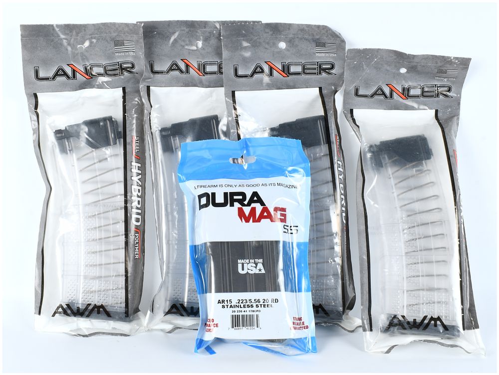 Lot 122: Lancer and DuraMag AR-15/M4 Platform Magazines, 5.56MM/.223 Caliber, Modern (Post-2000)
