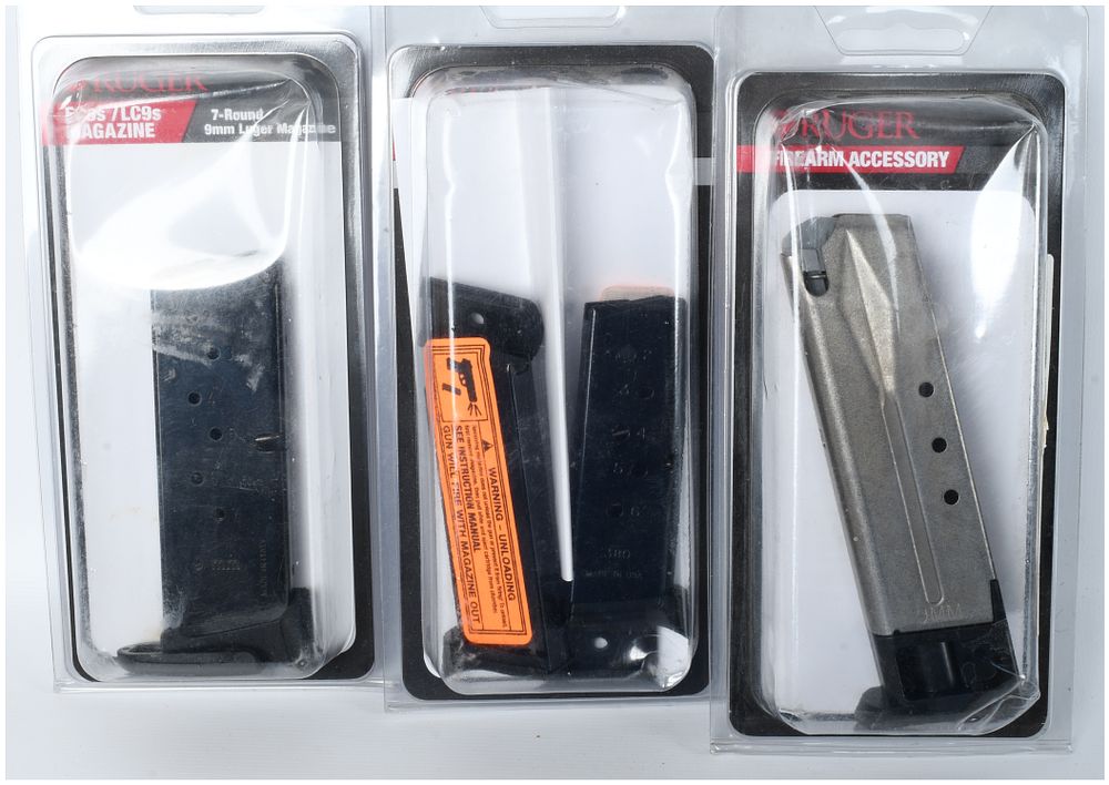Lot 157: Three Ruger Pistol Magazines in Original Packaging