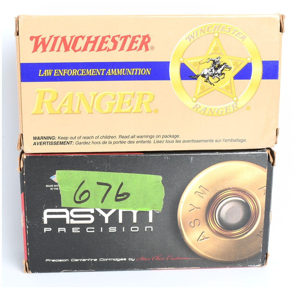 Lot 169: ASYM Precision and Winchester Ranger .45 ACP +P Premium Ammunition Lot, Modern