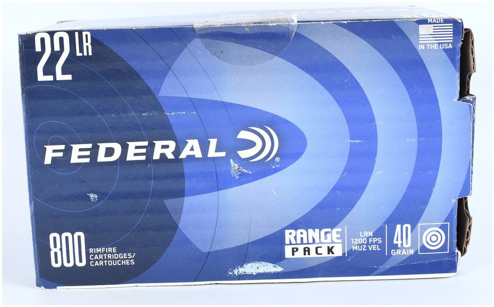 Lot 220: Federal Champion .22 LR Range Pack Ammunition 800 Rounds Modern Production