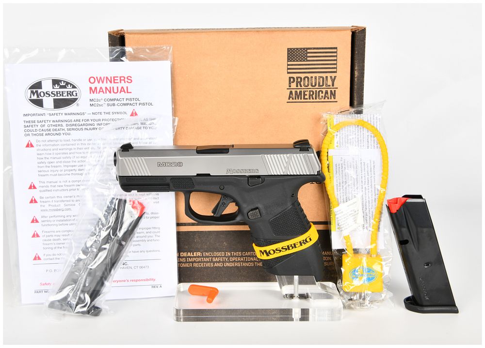 Lot 258: Mossberg MC2c Compact 9mm Luger Semi-Automatic Pistol, Stainless Slide, 2022