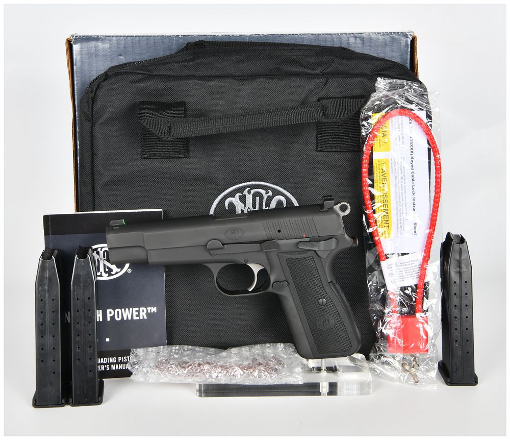 Lot 264: FN America High Power 9mm Semi-Automatic Pistol with Three Magazines and Case