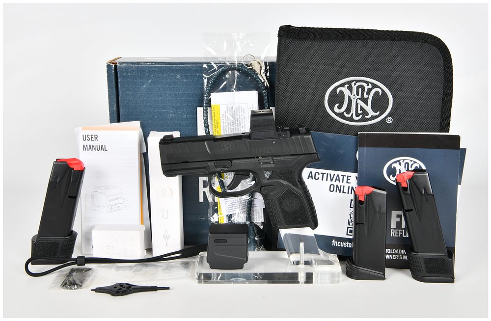 Lot 324: FN Reflex 9x19mm Semi-Automatic Pistol with Osight Red Dot and Three Magazines, c. 2024