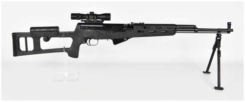 Lot 327: Russian SKS Semi-Automatic Rifle with ATI Fiberforce Stock and 4x28 Scope, Post-1990s Configuration