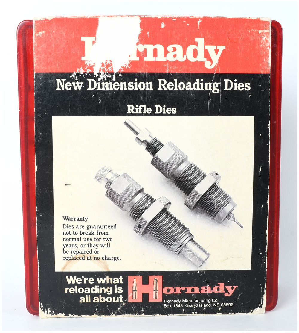 Lot 329: Hornady New Dimension Series I .35 Whelen 2-Die Rifle Reloading Set, c. 1990