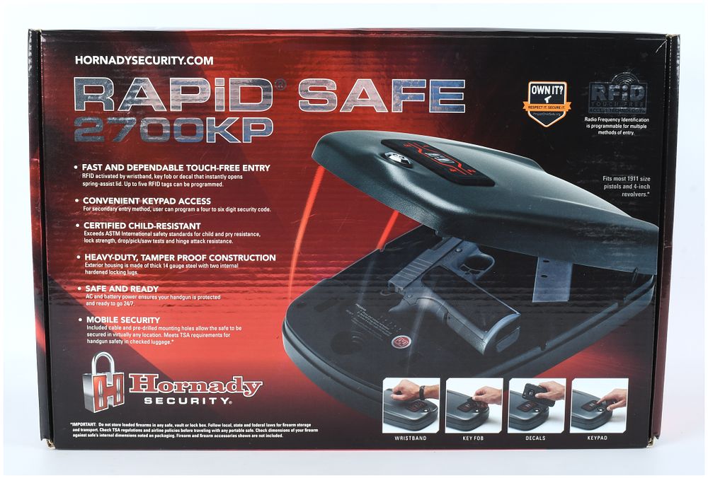 Lot 356: Hornady Security RAPiD Safe 2700KP XL RFID Keypad Portable Handgun Safe, Modern