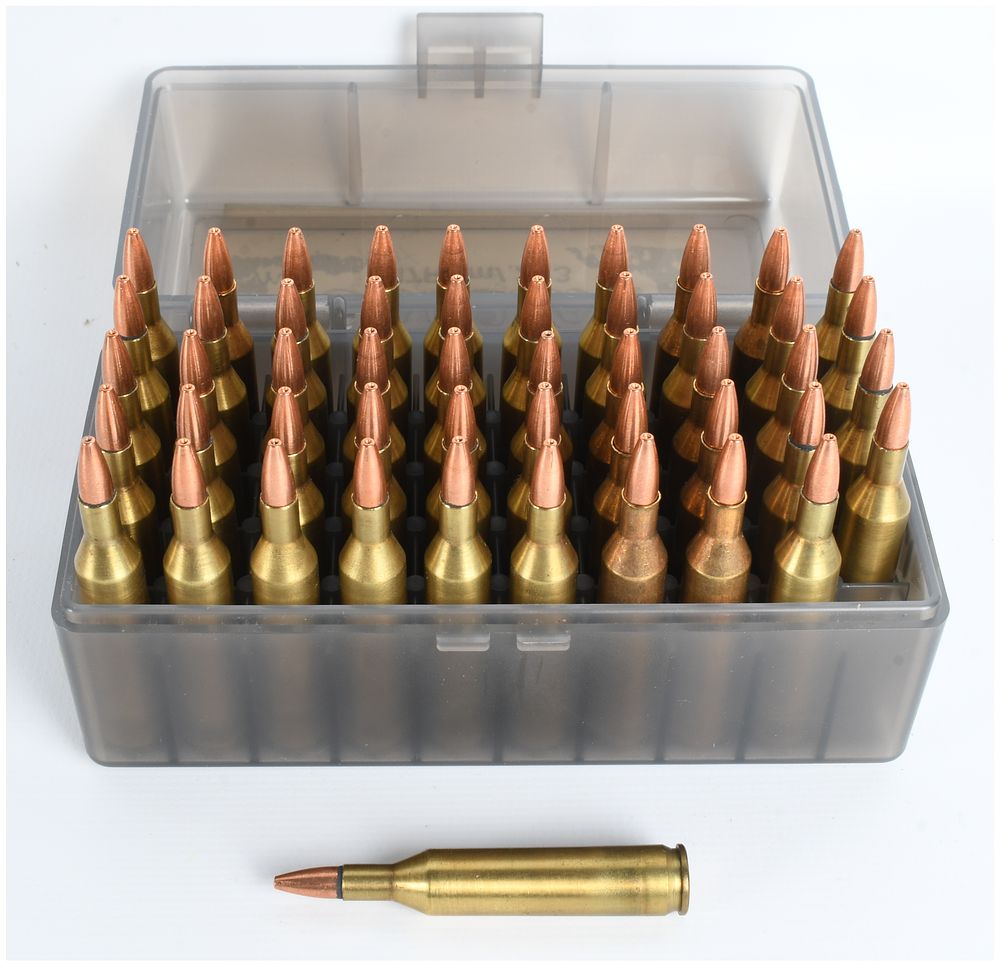 Lot 382: A Collection of 50 Rounds of .17 Rem Reloaded Ammunition