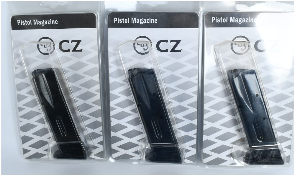 Lot 397: Three CZ 75 Compact 9mm 10-Round Magazines