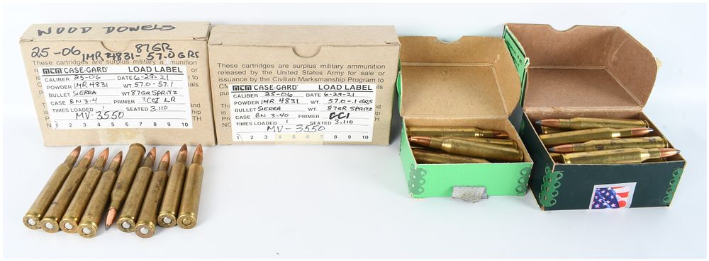 Lot 412: 75 Rounds of .25-06 Reloaded Ammunition