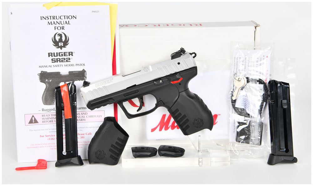 Lot 480: Ruger SR22 Semi-Automatic Pistol, .22 LR, Brand New in Box, Serial 369-56710, 2024