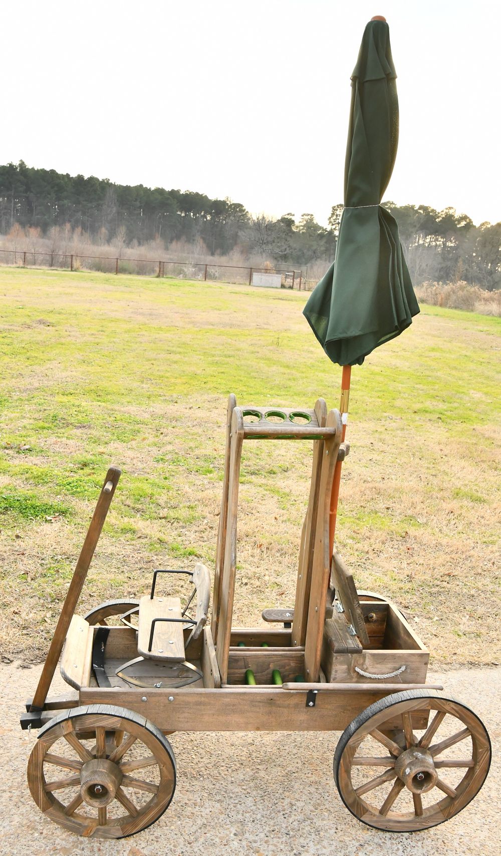 Lot 493: Custom Handmade Mustang Woodcrafters Style Skeet and Gun Cart