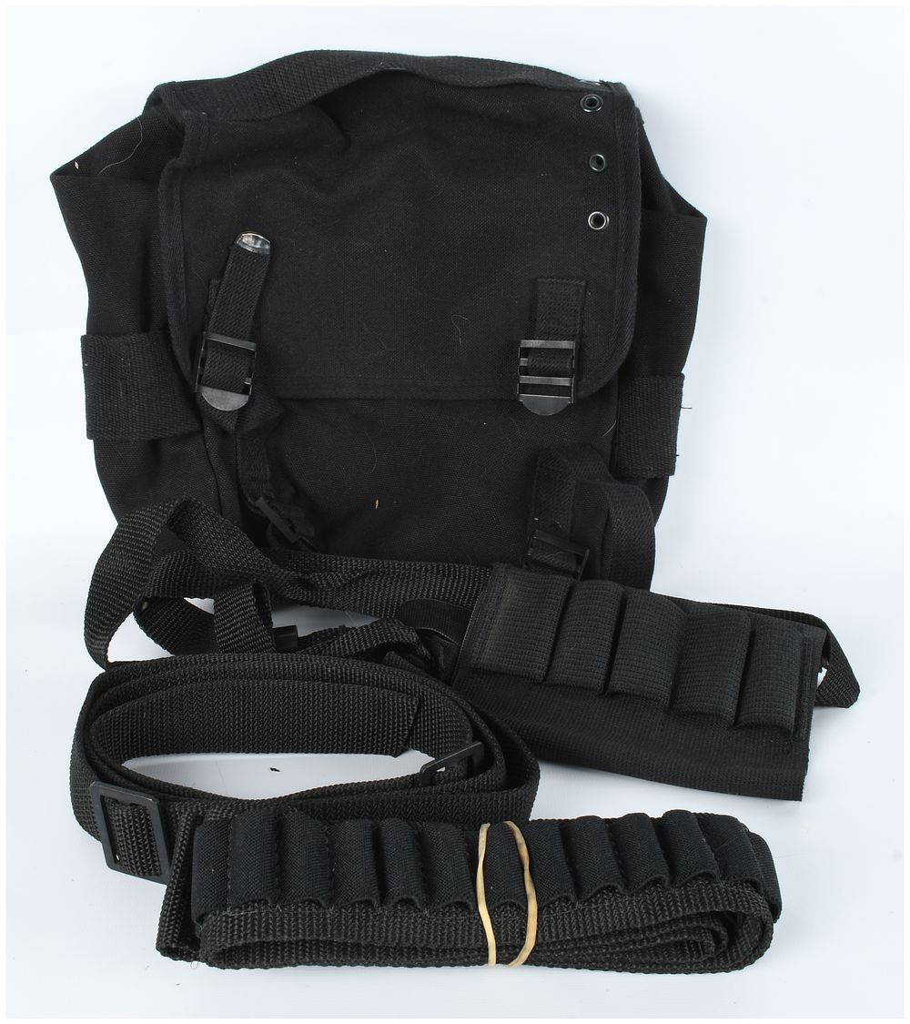 Lot 500: A Collection of Black Tactical and Utility Gear Including a Military Style Butt Pack