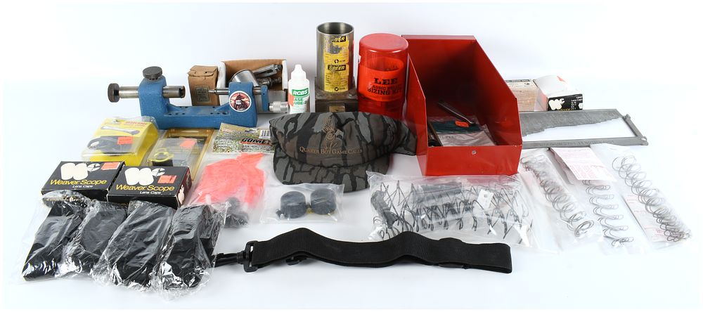 Lot 512: Vintage Bair Reloading Press, Herter's Case Gauge, and Large Lot of Shooting Accessories