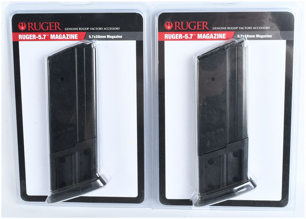 Lot 517: A Pair of Ruger Factory Ruger-5.7 5.7x28mm 10-Round Magazines