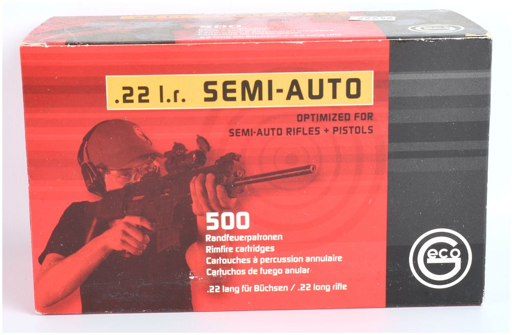 Lot 544: Geco .22 Long Rifle Semi-Auto 40-Grain LRN Ammunition, 500 Rounds, Contemporary