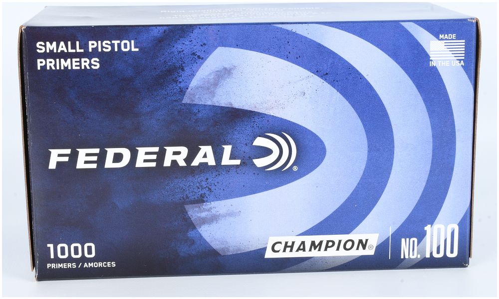 Lot 571: Federal Champion No. 100 Small Pistol Primers, 1000 Count