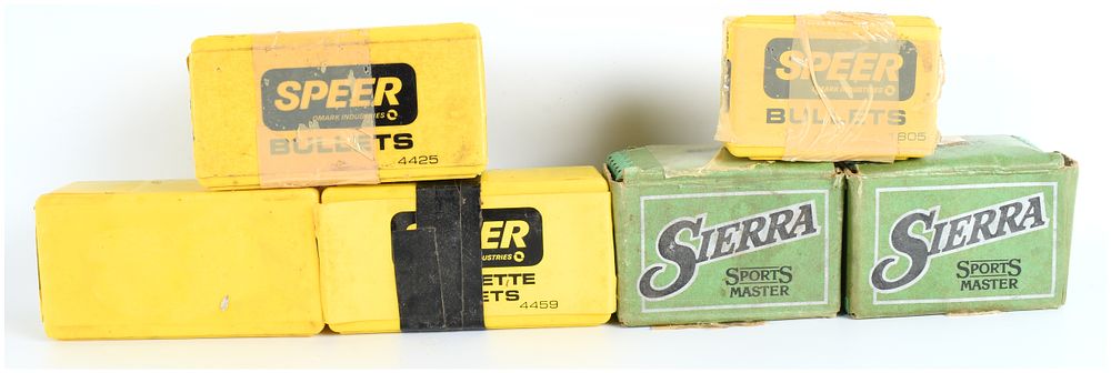Lot 586: Speer and Sierra Vintage .44 Caliber Reloading Bullet Tips Assortment (Six Boxes)