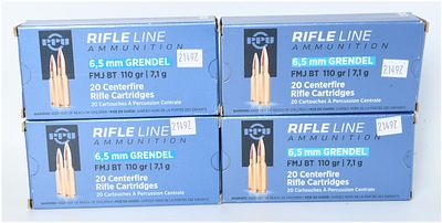 80 Rounds of Prvi Partizan PPU Rifle Line 6.5mm Grendel Ammunition. A collection of 80 