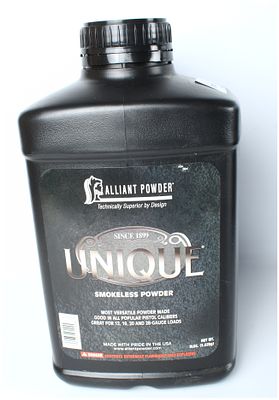 Alliant Powder Unique Smokeless Powder, Eight-Pound Jug 21st Century. This lot features an 