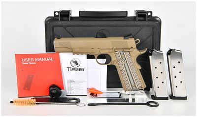 Tisas Model 1911 Duty Raider Semi-Automatic Pistol, .45 ACP, Desert Tan Finish, c. 2022. This is 