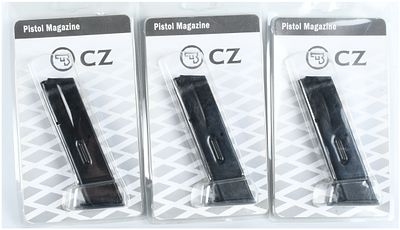 Three CZ 75 Series 10-Round 9mm Pistol Magazines. Three CZ 75 series 10-round 9mm pistol 