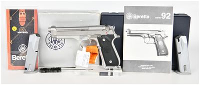 Beretta Model 92FS Inox Semi-Automatic Pistol, 9mm Parabellum, Brand New with Original 