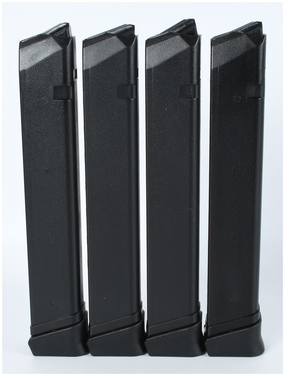 Lot 1052: A Set of Four RWB 33-Round Extended Magazines for Glock 9mm Handguns