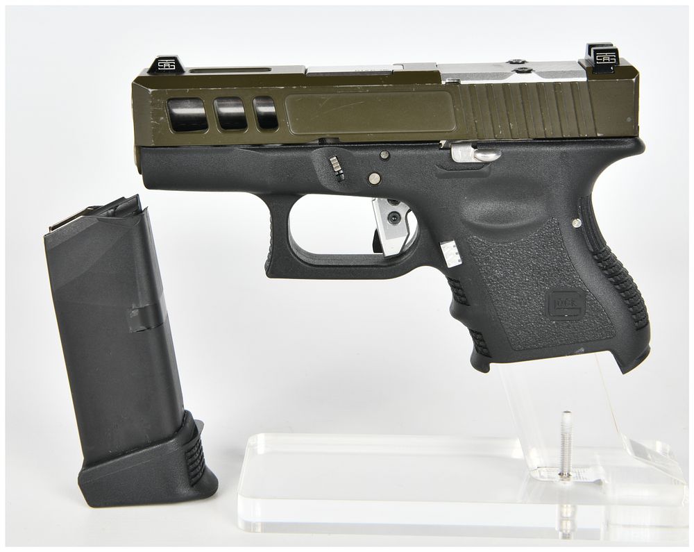 Lot 1053: Glock Model 26 Modified Semi-Automatic Pistol, 9x19mm, Custom Slide, Circa 2000s