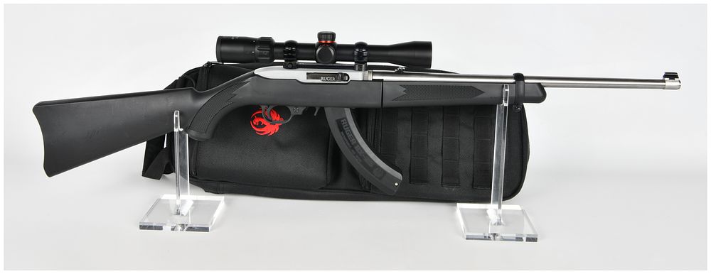 Lot 1056: Ruger 10/22 Takedown Semi-Automatic Rifle with Simmons Scope and BX-25 Magazine, Modern