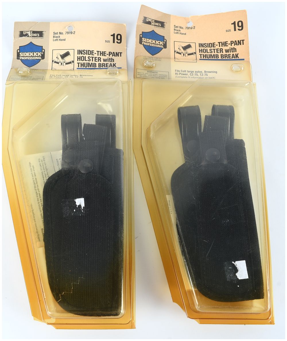 Lot 1057: Uncle Mike's Sidekick Professional Holsters, Inside-The-Pant Set, NOS Packaging, 1980s-1990s