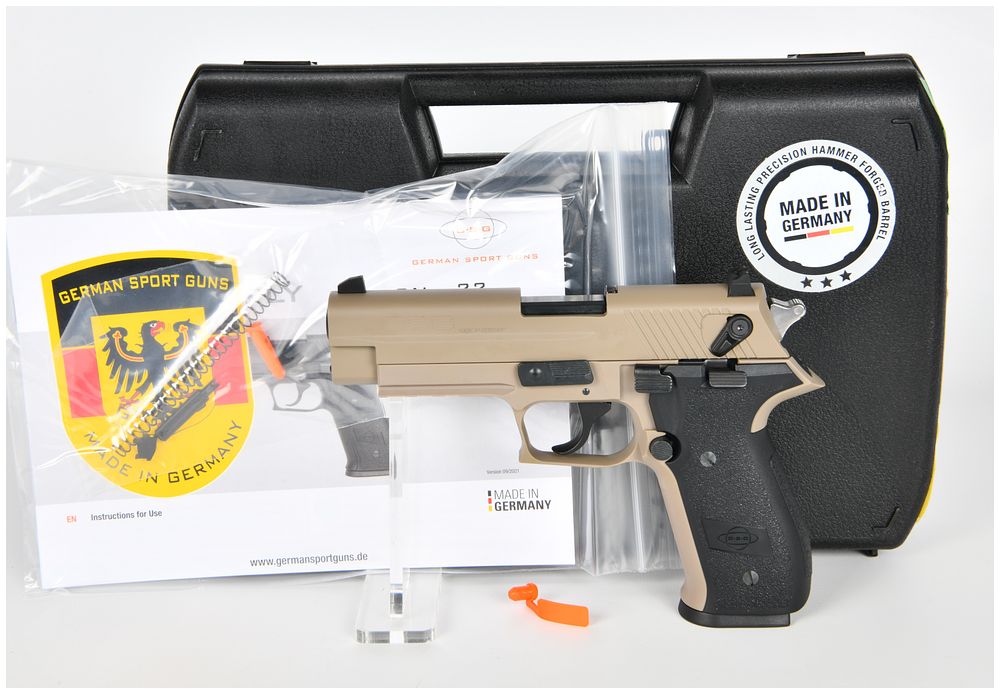 Lot 1065: GSG Firefly Semi-Automatic Pistol, Two-Tone Tan/Black, Caliber .22LR, Modern Production