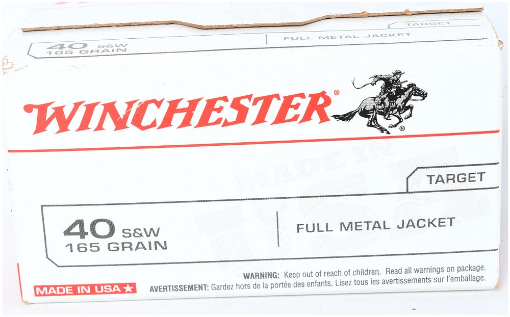 Lot 1069: Winchester Ammunition "Win Pack" Cardboard Box, .40 S&W 165 Grain FMJ, Contemporary