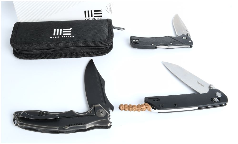 Lot 1085: Multi-Manufacturer Folding Knife Lot Cold Steel Kershaw WE Knife Modern EDC Collection