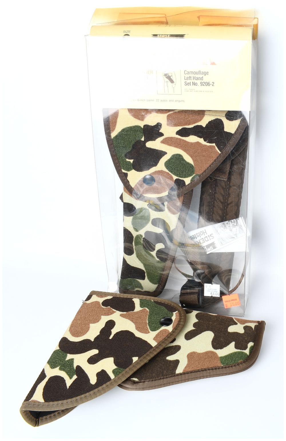 Lot 1087: Uncle Mike's Sidekick Bandolier Hunting Holster Camouflage Left Hand Set No. 9206-2 1980s-1990s