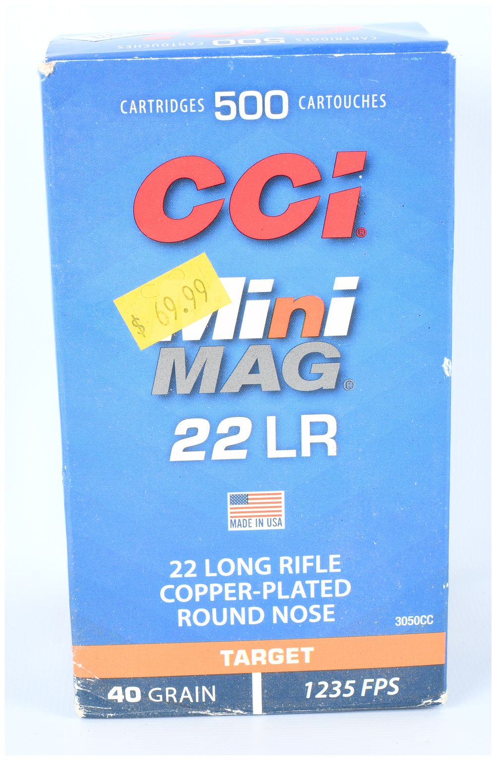 Lot 1105: CCI Mini MAG 22 LR Ammunition 500-Round Box 40 Grain Modern Production