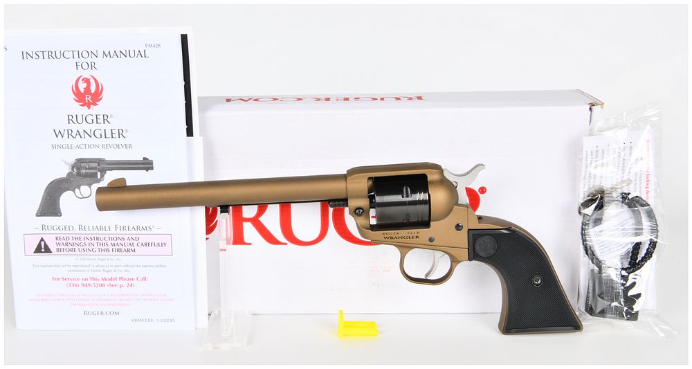 Lot 1137: Ruger Wrangler Single-Action Revolver, Burnt Bronze CERAKOTE, .22 LR, Circa 2022